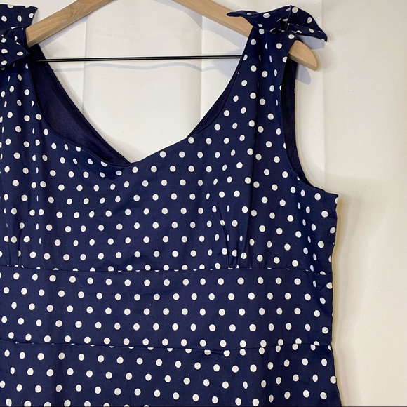 Lindy Bop Navy Polka Dot Mini Dress - Picture 5 of 15